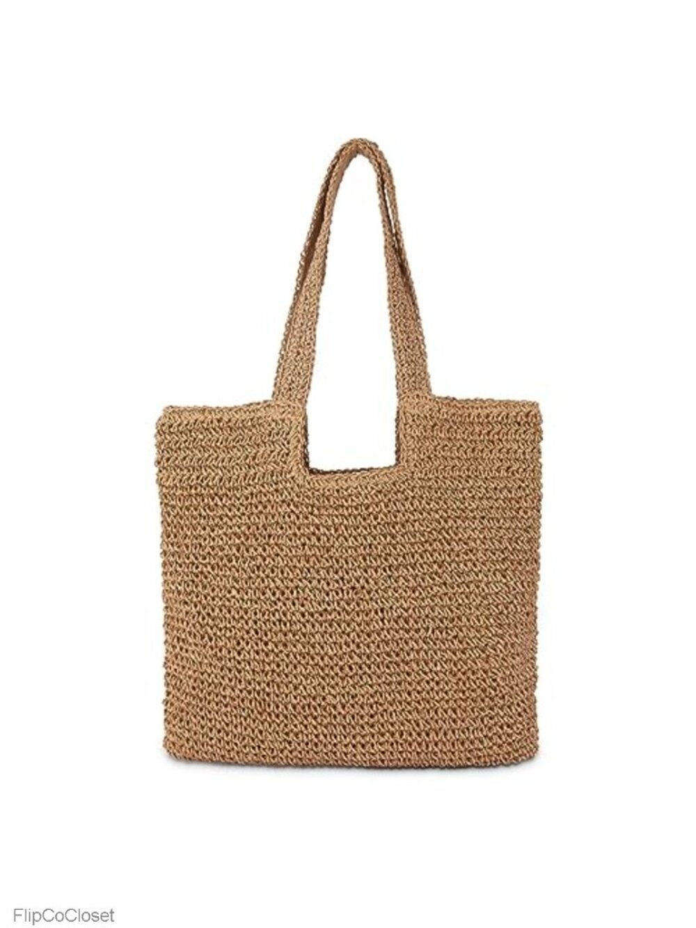 Large Straw Beach Tote Bag Woven Boho Summer Shoulder Handbag